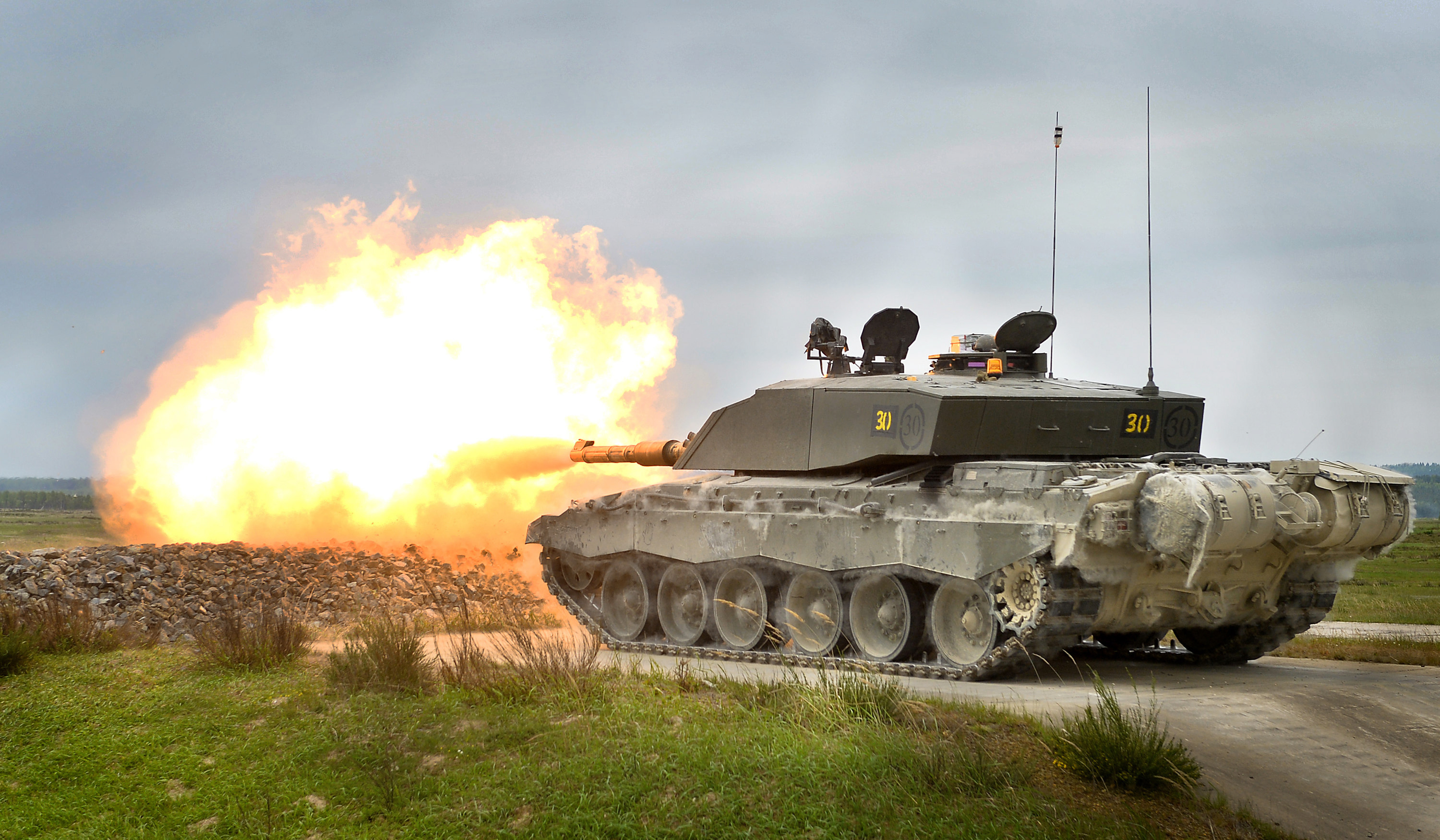 Challenger 2 Tank Live Firing During Exercise